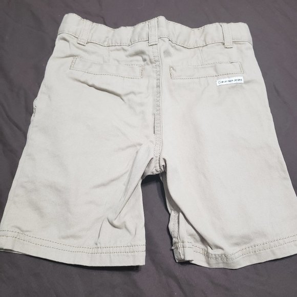 Calvin Klein Khaki Jean Shorts Adjustable Waistband Tan Colour 100% Cotton 3T - Picture 2 of 4